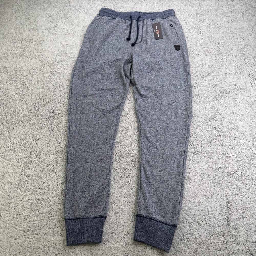 Phat Farm Joggers Mens S Navy Blue Melange Slim Fit Sweatpants Y2K Hip Hop NWT